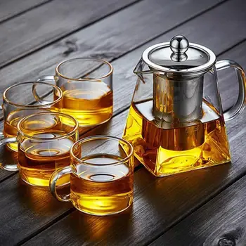 repertoar Mus ići  Čaj setovi kung-fu toplinu stakleni čajnik sa čeličnim инфузором kontejner  s grijanom kotlići transparentno čaj kvadratnom filter | shop /  Belcourd.co.uk