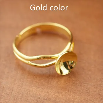  10 kom. Podesiva 8 mm bakra prsten instalacija baze nakit pribor za ovjes brončana zlatna srebrna boja