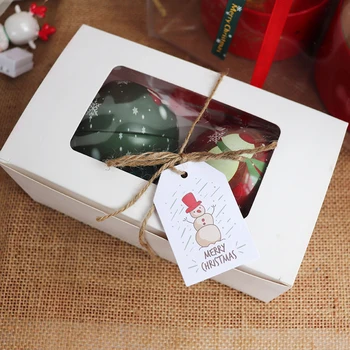  100pc čestit Božić Oznake Oslikane Čestitke Gift Natpis Tag DIY Objesiti Oznake Poklon Pakiranje Dekor Poklon kartica ( bez užeta)