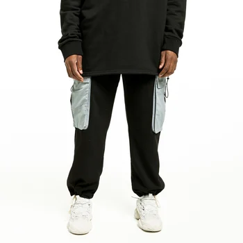 11 BYBB TAMNA hip-hop Ulica odjeća Kolaž džep hlače-teretni Muške Svakodnevne slobodne hlače Tehnička odjeća Hlače s elastičan struk za uzice