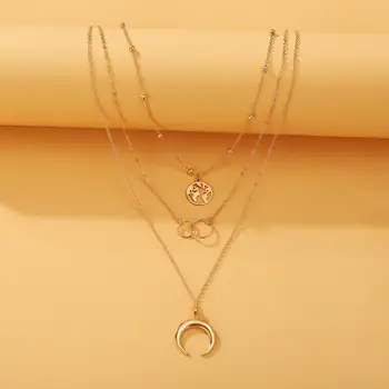  2020 Laminirano donje ogrlica Karta Mjeseca Privjesak Ogrlica Modni Zlatno ogrlica Set nakita Poklon Ogrlice Za žene Pribor