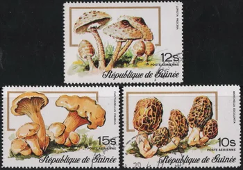  3 kom./compl. Poštanske marke Gvineja Gljive se Koriste Poštanske Marke s oznakama za prikupljanje