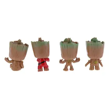  4KOM Mini-Drvo Osoba Sa Žljebovima Lutka Privjesak Igračke Dječji Privjesak Za Drvo Viseće Igračke Mini Figurica Igračke