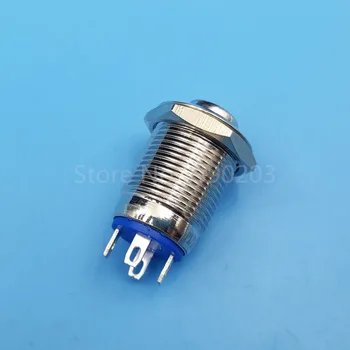  5pcs 12 mm 3 U Plavi LED Metalni Instant 4-pinski Mini-Tipke Prekidač 1NO 2A/250 v ac