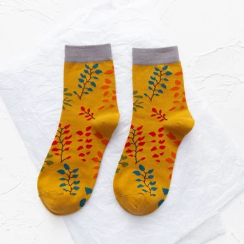  Animal print Harajuku Kawaii Ženske čarape Mačji dizajn Slatka čarape Točkasto cvjetni slikarstvo Korejski Stil Umjetnosti Kreativni Соккен