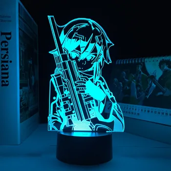  Anime Sword Art Online Синон Slika 3D LED Žarulja za uređenje Spavaće sobe noćno svjetlo rođendanski Poklon Manga CAO Soba Led noćno svjetlo