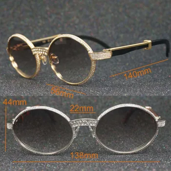  Berba Sunčane naočale Carter Luksuzni Sunčane Naočale od Nehrđajućeg čelika Gospodo Retro-dizajn nijanse Sunčane naočale sa štrasom Quavo Sunnies