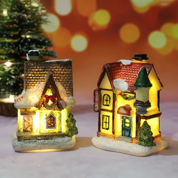  Božićne dekoracije 2021 Scena Seljački dom Novogodišnji Dekor Mini Figurica iz tar. Led Zgrada Mikro Krajolik Dekor stola