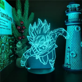  Dragon Ball Z Лопух Animacija 3d Led Žarulja Iluzija noćno svjetlo za Dječje Spavaće sobe Dekor zaslon Osjetljiv na Šarene Stolni noćno svjetlo Japanski Poklon