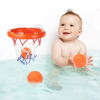  Igračke za kupanje za bebe Dječja Košarica za gađanje, Set za igru u vodu za kupanje za djevojčice i dječake s 3 mini plastičnim баскетбольными loptica Smiješno tuš