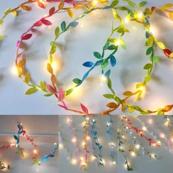  Imitacija boje lista led žarulja od bakrene žice string Božićni ukrasni utor 2 m 10led