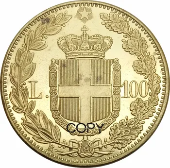  Italija Umberto I 100 Itl 1888 R Латунная metalni prijenos novčić