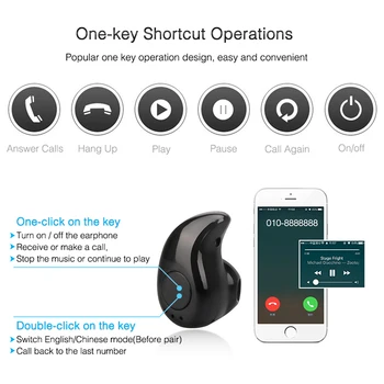  Mini Bežične Bluetooth kompatibilne Slušalice U Uhu S Mikrofonom Handsfree slušalice Za Samsung, Huawei Android Xiaomi