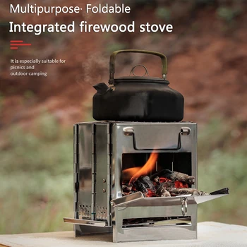  Mini-Ulični peć na Drva sa torbicom za pohranu Uvlačenje pepeljara Za piknik i Roštilj Sklopivi Peć na Drva Oprema za izradu drvenog ugljena