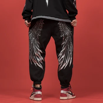  Moderan Hip-hop Krila Anđela sa po cijeloj površini Svakodnevne Trkača Muškarci Žene Ljetnim Tanke Besplatne Sportske hlače Plus Size Par Sportske hlače za trčanje