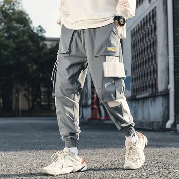  Modni muške hlače-teretni Ulica odjeća mješovita boje u Patchwork stilu Muška odjeća u stilu hip-hop Svakodnevne sportske hlače Trkači Muške hlače