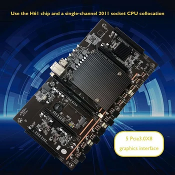  Nova matična ploča za майнинга BTC X79 H61+E5 2609 V2 Procesor 5X PCI-E 8X LGA 2011 DDR3 Podršku 3060 3080 GPU za майнинга BTC Miner
