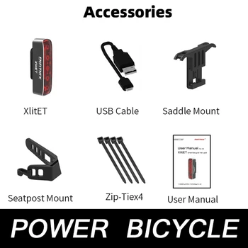  Nova Stražnja Svjetla za bicikl Xlitet Automatsko Pokretanje/Zaustavljanje Stražnjeg Pametan Stražnjeg Svjetla za USB /Tip C Punjenje IPX5 Vodootporan Senzor Kočionog Svjetla