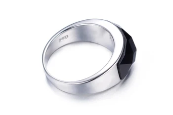  Novi dolazak hot prodaja moda black crystal 925 sterling srebra gospodo prsten veleprodaja muške prst vjenčani prsten, nakit jeftino