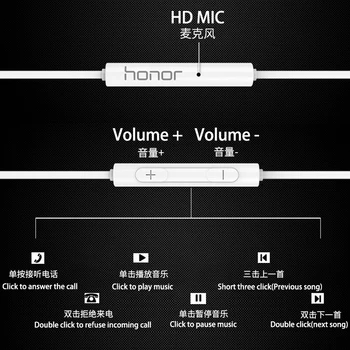  Originalni HUAWEI Honor AM115 Slušalice + Mikrofon daljinski Upravljač za HUAWEI P7 P8 P9 P10 plus mate 7 8 9 lite za Android telefon