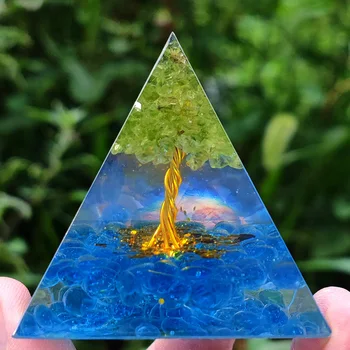  Piramida Od Оргонита Ametist Peridot Zdrav Crystal Pretvarač Energije Piramide Simbolizira Sreću I Sreću Zaštita Od EMF