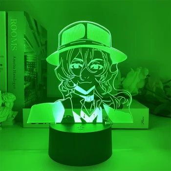 Popularni Anime Bungou Zalutao Pas Akril 3D noćno svjetlo Дадзай Osamu Накахара Scenting Led Neon Lampa za Djecu Hum Dekor Sobe