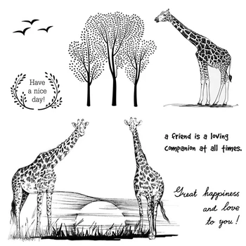  Prijateljstvo s Žirafa Prozirni Silikon Prozirni Marke za DIY Scrapbooking/Izrada Razglednica Obrt Dekorativni Pribor