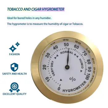  Prikladniji mesinga Analogni Hygrometer Za Mjerenje Vlage Сигарного Duhana i Staklena Leća Za Ovlaživače, Osjetljive Na Vlagu Za Pušače
