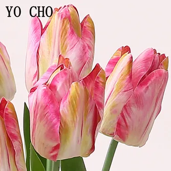  PU Ovom Dodir Umjetni Cvijet Tulipana Umjetni Buket Tulipana Lažni Cvijet za Kućnu Poklon za Vjenčanje Ukrasno Cvijeće Flores