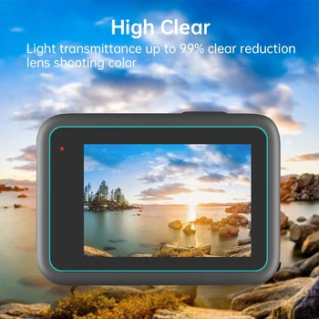  PULUZ za GoPro HERO10 Crna / HERO9 Crna Objektiv + LCD zaslon 9 H 2.5 D Film od kaljenog Stakla za GoPro HERO10 9 Crna Akcijske Kamere
