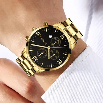  Reloj hombre Modni muški satovi Luksuzni kvarcni ručni sat od nehrđajućeg čelika Muške Poslovne Svakodnevne sat-kalendar relogio masculino