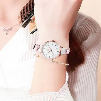  S cvijet Bijeli Kvarcni satovi Za žene Mali satovi u velikom stilu Pribor za odjeću Za sat Ženski Poklon
