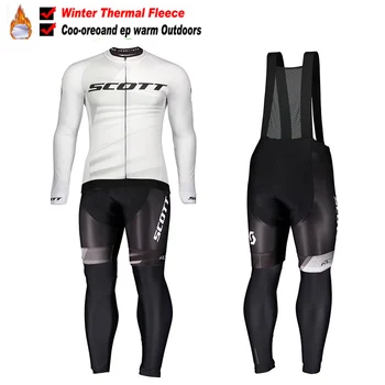  SCOTT 2021 Pro Team Biciklistička odjeća, zimska termalna runo muška biciklistička majica MTB bicikl mayo Ropa Ciclismo Sportska odjeća