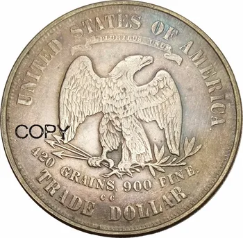  Sjedinjene američke Države 1878 ccm Slobodno Sjedi Trgovački dolar Латунная посеребренная kopiju novčić