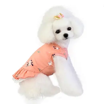  Slatka Štene Psa Pomagača Haljina za pse Pamučna haljina za kućne ljubimce Solidne pamuk Slatka cvjetne čipke suknja za pse Tkanina Haljina za kućne ljubimce Pribor za štence