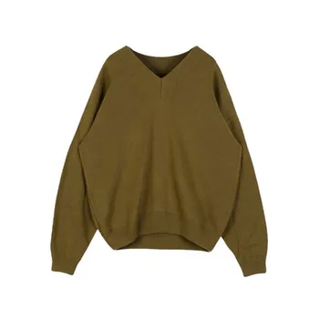  Stil lijeni jesen džemper Korejski povjetarac udoban kaput sa V-twin ovratnik jednostavna koreanska verzija slobodan donja linija košulje trend