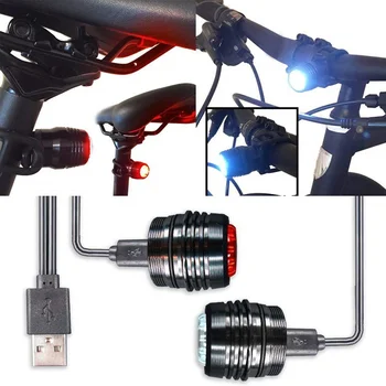  Stražnje led svjetlo za brdski i cestovni Bicikl Upozorenje Svjetionik Sigurnosti USB Punjiva 2 kom