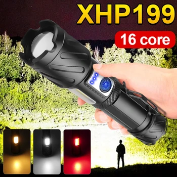  Super Svijetle XHP199 Moćna LED Svjetiljka 18650 USB Punjiva Bljesak Svjetlosti velike Snage Taktički COB Baklja Fenjer s magnetom