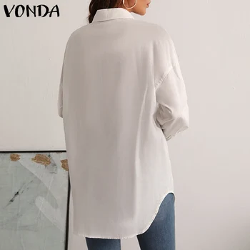  Svakodnevne košulje dugih rukava VONDA 2021 Ženska bluza Ured za ženska bluza Monotono Boem bluza Femininas Elegantne vrhovima