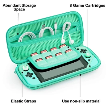  Torbica za nošenje NS za Nintendo Switch/Prekidač OLED Zaštitna Ljuska s 8 utora za kartice i slot accessorize Torba za pohranu s remenom