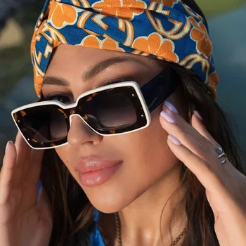  Trend odgovaraju boji ženske Trg Sunčane naočale 2022 Novi Dizajn sa zakovicama u veliki ivicom More Plaža na odmoru Sunčane naočale Nijanse UV400