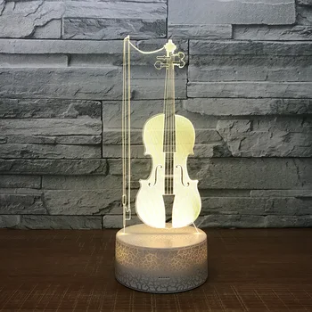  Violina 3D LED RGB Nightlight 7 Promjena Boje lampe Figurice 115 Dječaci Djevojčice Božićne Igračke