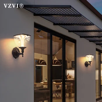  VZVI Solarni Vodootporna Vanjska Zidna Lampa 3 W LED Vrt Balkon Trijem Ulični Vanjska Zidna Svjetiljka Podešavanje Temperature Boje