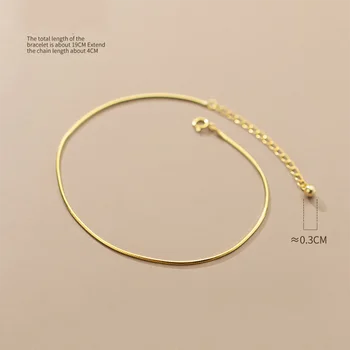  WOOZU 925 Sterling srebra Geometrijski Šik Narukvica-lanac od zmija kosti za žene Francuski rock-college Klasična Djevojka Nakit poklon