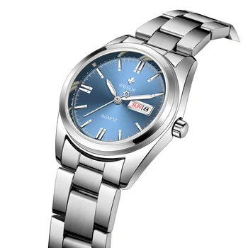  WWOOR Novi dizajn Ženske plave ručni sat Trendy Bijela Vodootporan Svakodnevne sat od nehrđajućeg Čelika Ženske kvarcni sat Montre Femme
