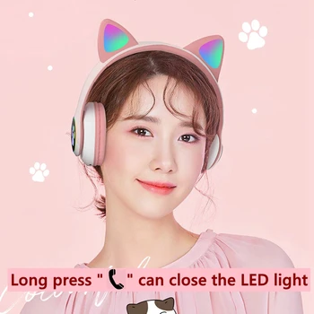  Xiaomi Nove Slatka Mačka Uši Bežične Bluetooth Slušalice s mikrofonom Mogu upravljati led Dječjem Стереомузыкой Kaciga Telefonska Slušalica Bljesak Svjetlosti