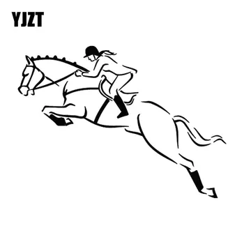  YJZT 17 cm*12,3 cm Жокейские Utrke Polo Skok na Konju Ukrasne Naljepnice Kreativni Crtani Auto Naljepnice Pribor C31-0267
