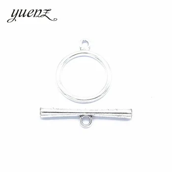  YuenZ 5 compl. okruglog oblika Ciferšlus-toggle Antičku Srebrne boje Narukvica i ogrlica DIY izrada nakita V205