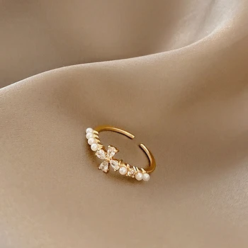 Zlatna Boja Rafting Gorski Kristal Križ Prsten Geometrijski Cvijet Podesiva Otvaranje Prstena za Žene Modni Nakit Poklon
