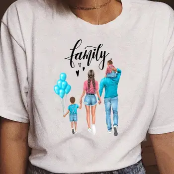 Žene Crtani Sin Ljubav Mama, Mama Obitelj Slatka Majica Kawai Dame Print Ženska Moderan Grafički T-Shirt Kratki Rukav Majice